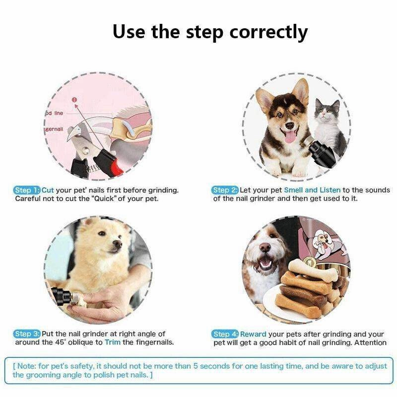 Electric Pet Nail Grinder USB Rechargeable Dog Nail Grinder for Cats and Dogs