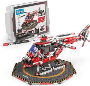 Engino | MEGA Builds: Dual Motor Helicopter Construction Toy, Building Kit for Kids 9 
