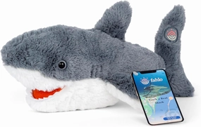 Fahlo Plush Shark with Real-Time Wildlife Tracking | Supports Conservation Efforts | Soft & Cuddly Companion with Animal Tracking Experience for Kids & Nature Lovers (Shark)