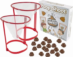 Fairly Odd Novelties Poop Shoot! Head Hoop Game – Hilarious Poop Emoji Toss Game for Family & Friends, Fun White Elephant Gag Gift