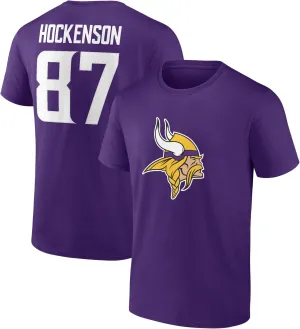 Fanatics Men's T.J. Hockenson Purple Minnesota Vikings Icon Player Name & Number T-Shirt