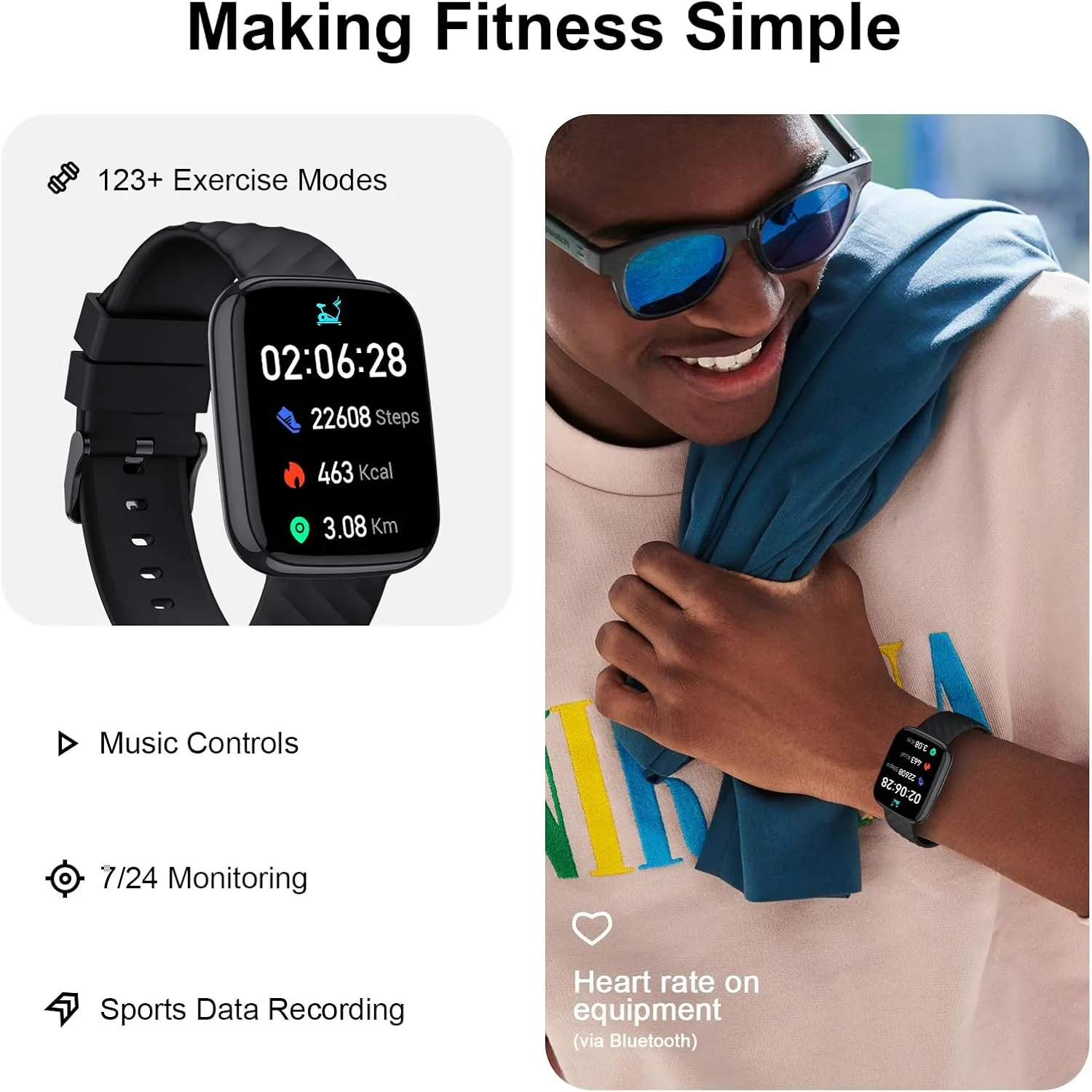 Fila Smart Watch for Men Women (Answer/Make Calls), 1.95" Fitness Watch with Heart Rate/Sleep Monitor, Step Counter, Fitness Tracker with 100  Sports for Android iOS