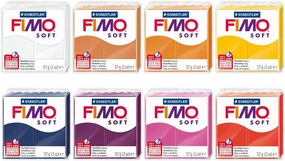 FIMO Soft & Effect Polymer Oven Modelling Clay - 57g - Set of 8 - The Flower Power Collection