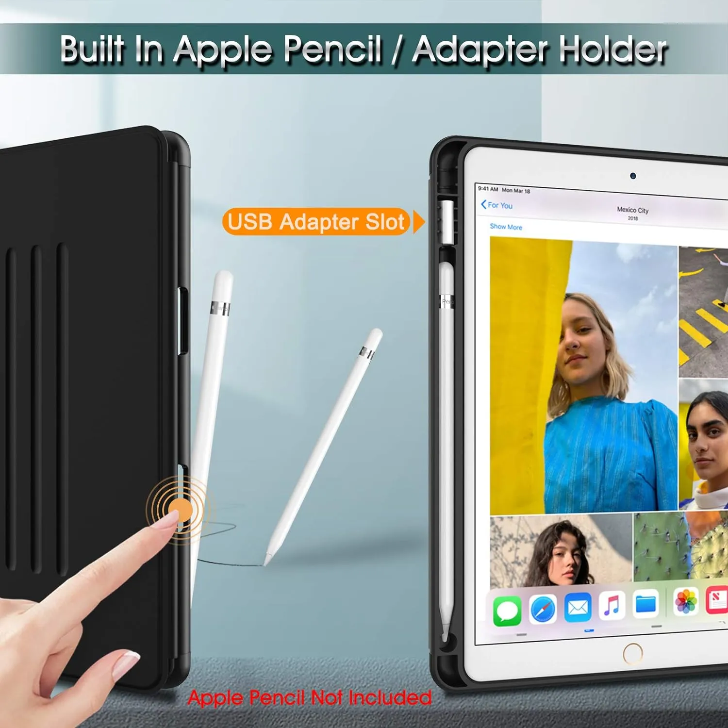 Fintie Magnetic Stand Case for iPad Air 10.5" (3rd Generation) 2019 / iPad Pro 10.5" 2017, Multi-Angle Viewing Rugged Soft TPU Back Cover with Pencil Holder, Auto Wake/Sleep, Black
