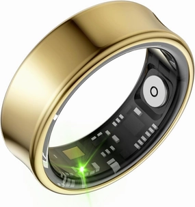 Fitness Tracker Smart Ring for Women & Men,Step Counter,Heart Rate Monitor Blood Oxygen Sleep Tracker, 5-7 Days Battery Life, Compatible with iOS & Android (Gold, 11)