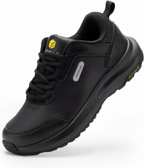 FitVille Men's Extra Wide Hiking Shoes Outdoor Walking Shoes Low-top Waterproof Work Shoes Soft Toe with Arch Support for Heel Pain Relief - Rugged Core