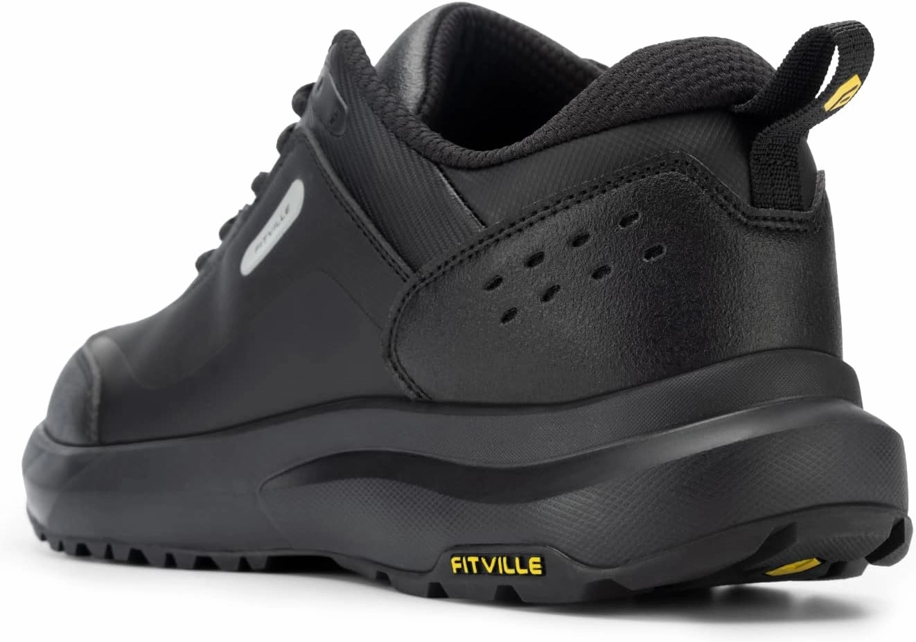 FitVille Men's Extra Wide Hiking Shoes Outdoor Walking Shoes Low-top Waterproof Work Shoes Soft Toe with Arch Support for Heel Pain Relief - Rugged Core