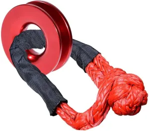 FizLig 41000 lb Recovery Ring for Winch Snatch - Heavy Duty Synthetic Rope Soft Shackle, Off-Road Truck SUV ATV UTV 4x4 Vehicle Recovery Accessories (Red)
