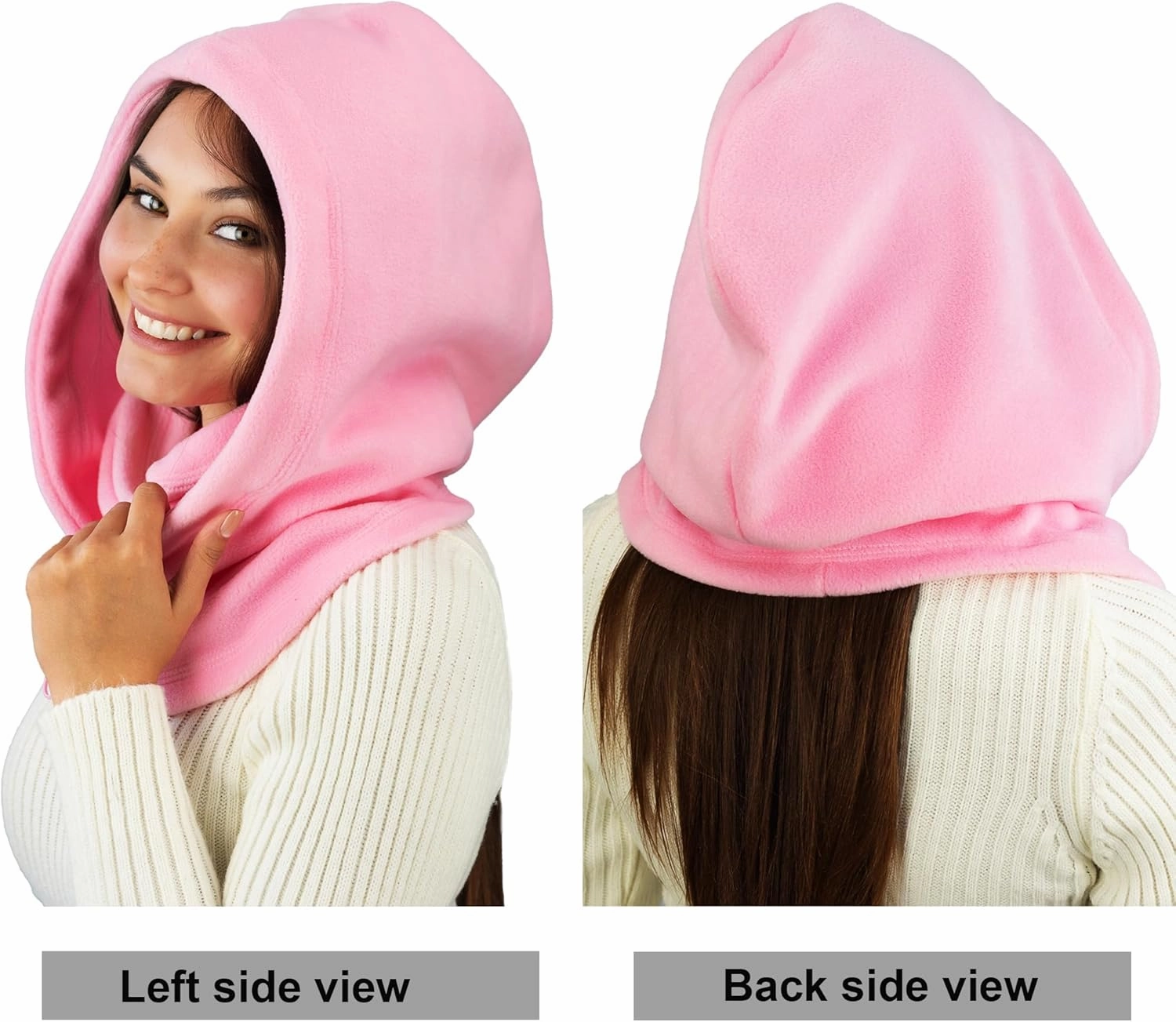 Fleece Balaclava Over Helmet - Warm Helmet Ninja Hood - Snowboard Hooded Hat Neck Gaiter Ski Mask