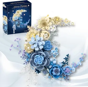 Flower Building Set Botanical Collection Set of Crescent-Shaped That for Adults or Kids Unique Décor Table or Wall Decoration, Home Décor Great Gift for Her and Him