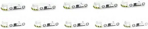 FloZ for Herpa for 10 Airplane Towing Tractors 1:500 Airplane Pre-Built Model