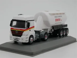 FloZ for IXO for Mercedes for Benz Actros for Silo Beton Heavy Truck Cement Tanker 1:72 Truck Pre-Built Model