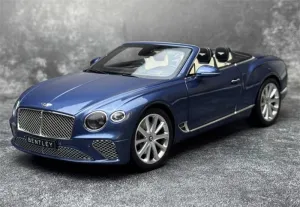 FloZ for NOREV for Bentley for Continental for GT Sports car Blue Metallic Convertible top 1:18 Car Pre-Built Model