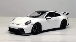 FloZ for NOREV for Porsche New for 911 for 992 for GT3 2021 White Tail Wing Version 1:18 Car Pre-Built Model