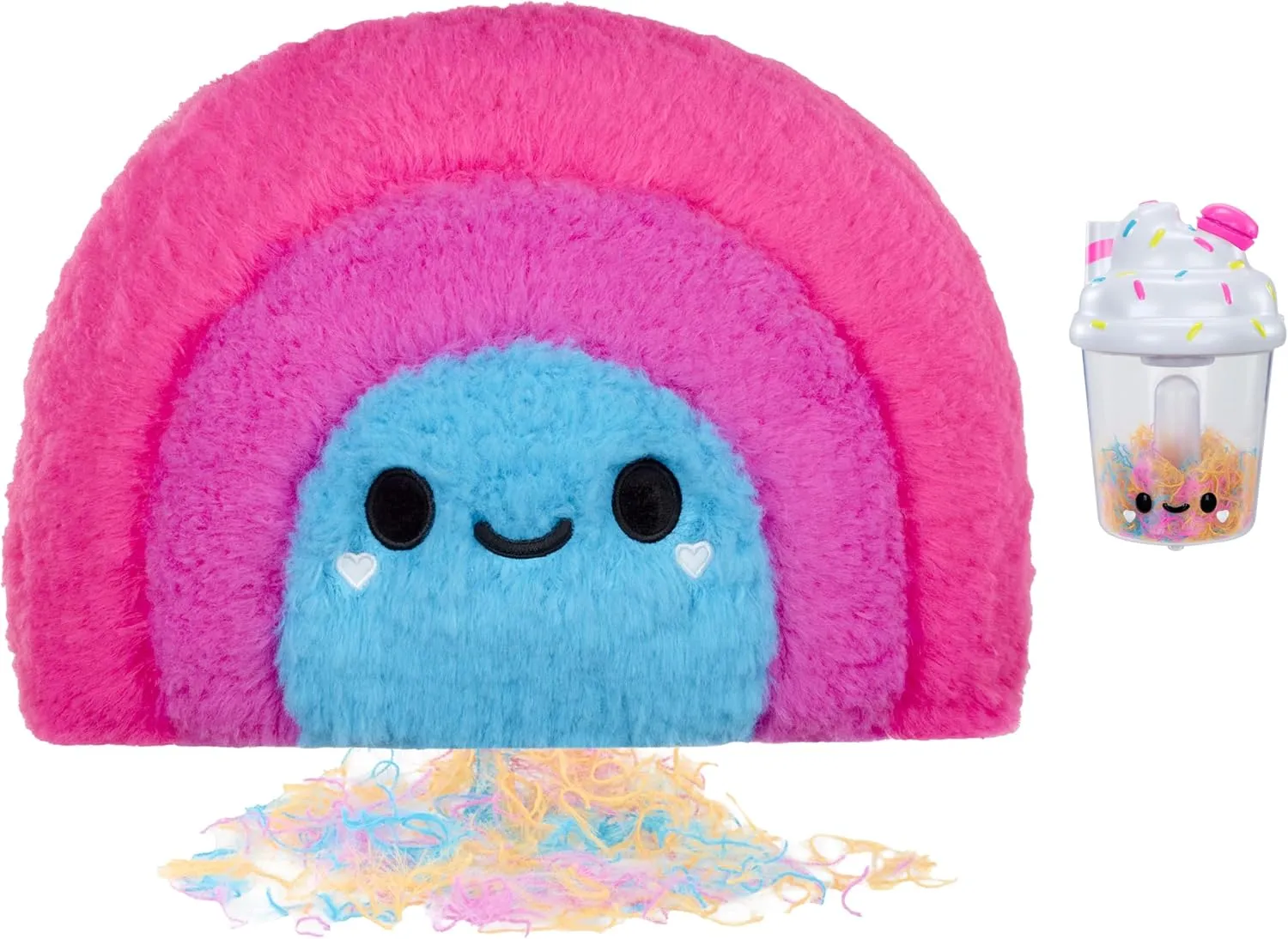 Fluffie Stuffiez Feature Plush Pillow Fight Plush Rainbow, Ultra Soft Fluff with Huggable ASMR Interactive Play and Easy Cleanup with Character Vacuum