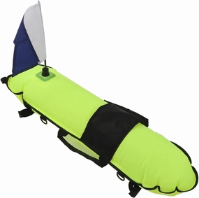 Fluorescent Green Diving Float with Inflation Signal Buoy and Flag High Visibility Spearfishing Safety Marker Nylon TPU for Freediving Snorkeling Swimming