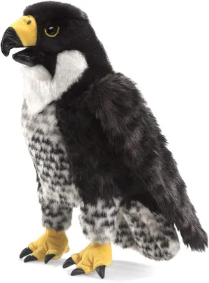 Folkmanis Peregrine Falcon Hand Puppet, Black/White/Yellow