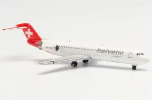for Herpa for Helvetic Airways for Fokker 100 HB-JVF 1:500 Aircraft Pre-Built Model