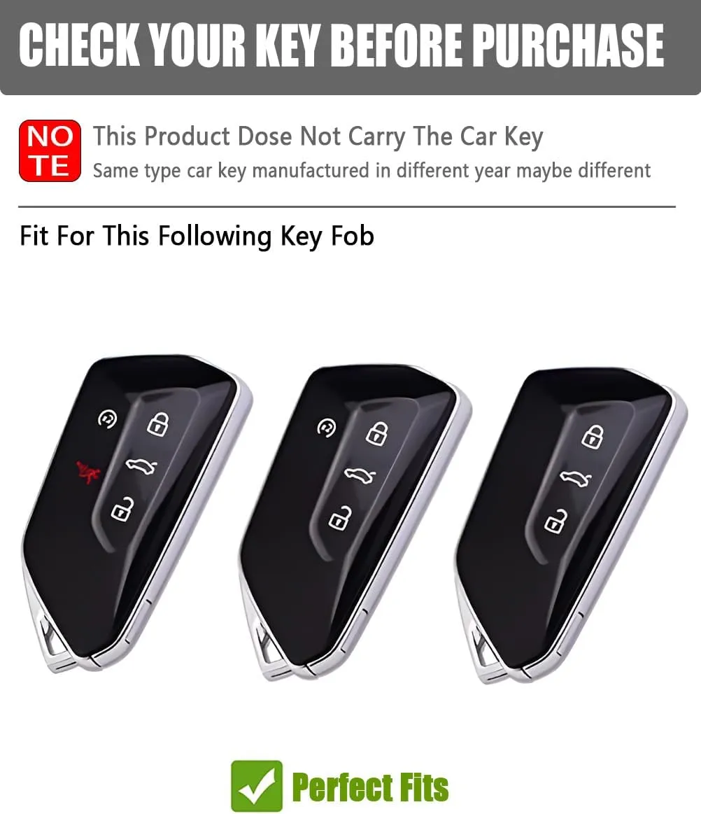 for Volkswagen Key Fob Cover Leather Car Key Case Keychain Fob Holder