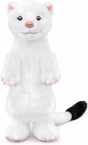 FRANKIEZHOU Simulation Standing Stoat Plush,Stoat Model,White Stuffed Animal,Soft Ferret Toy,Gifts for Kids,12.5 Inches