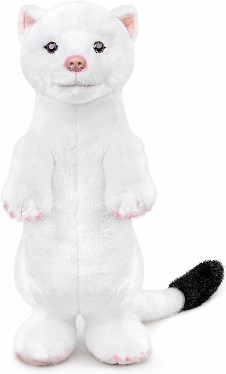 FRANKIEZHOU Simulation Standing Stoat Plush,Stoat Model,White Stuffed Animal,Soft Ferret Toy,Gifts for Kids,12.5 Inches