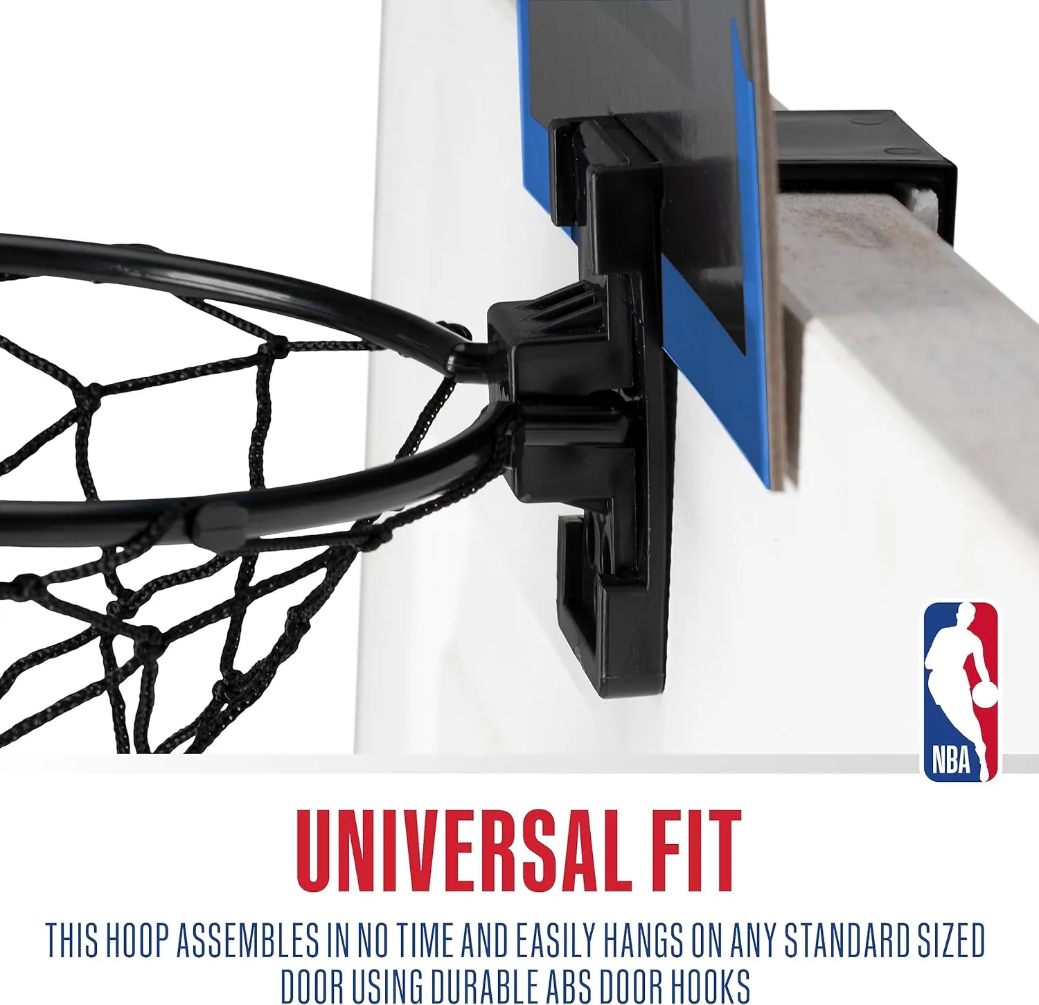 Franklin Sports NBA Over the Door Basketball Hoop - Kids Indoor Mini Hoop Set with Basketball - Perfect for Bedroom or Office
