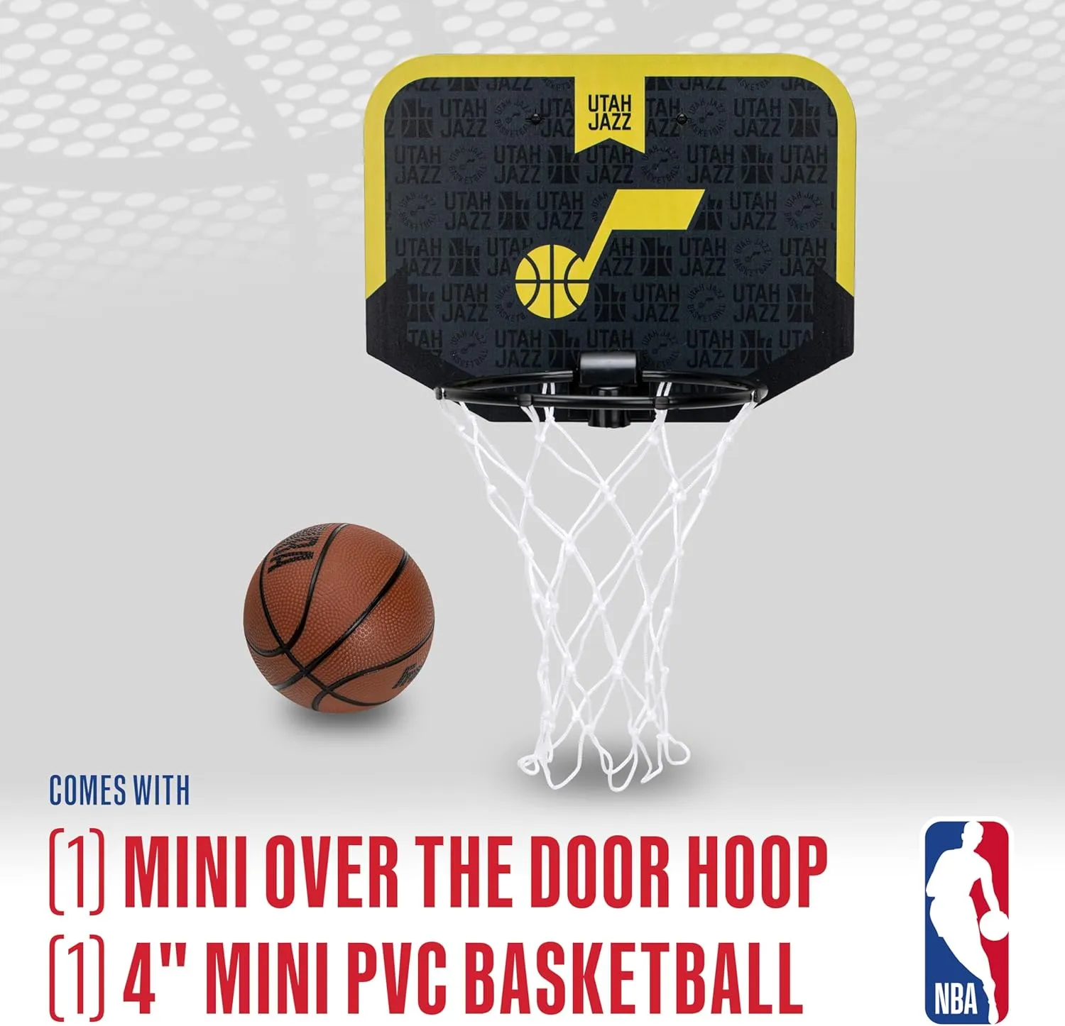 Franklin Sports NBA Team Over The Door Basketball Hoop - Kids Indoor Mini Basketball Hoop with Basketball - NBA Fan Shop Mini Hoop for Bedroom & Office
