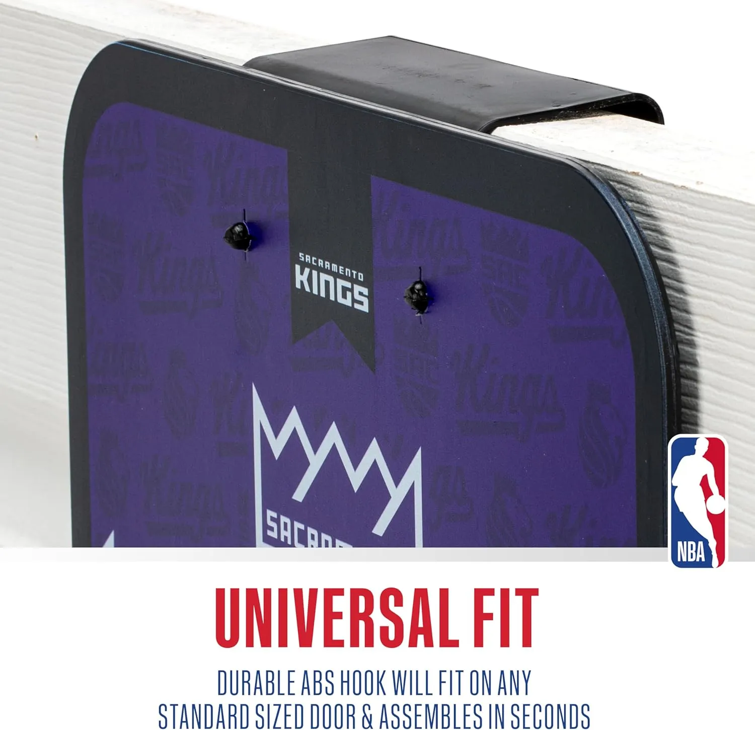 Franklin Sports NBA Team Over The Door Basketball Hoop - Kids Indoor Mini Basketball Hoop with Basketball - NBA Fan Shop Mini Hoop for Bedroom & Office