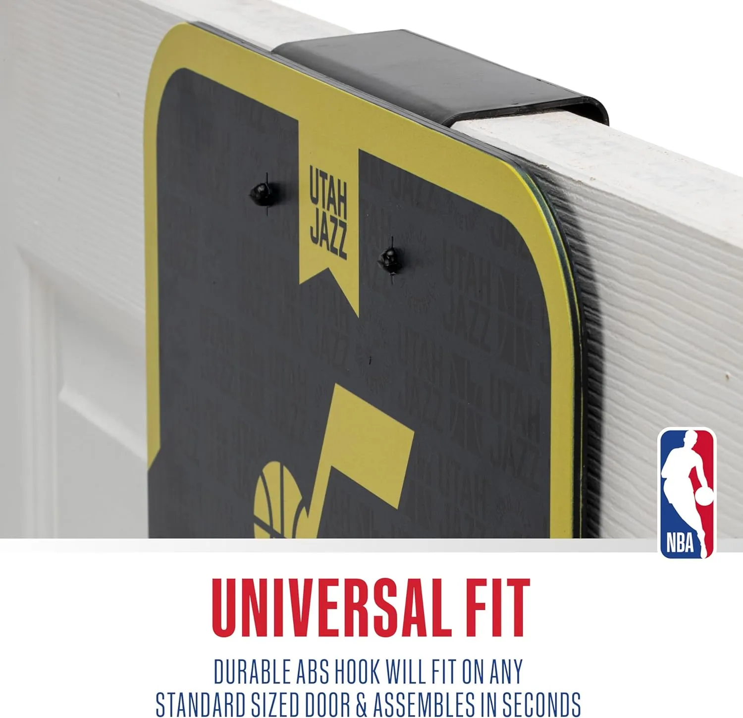 Franklin Sports NBA Team Over The Door Basketball Hoop - Kids Indoor Mini Basketball Hoop with Basketball - NBA Fan Shop Mini Hoop for Bedroom & Office