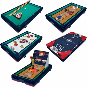 Franklin Sports Table Top Game Set - 5-in-1 Sports Center Indoor Game - Tabletop Soccer, Basketball, Hockey, Bowling   Pool