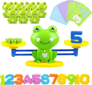 Frog Balance Counting Toys, Cool Math Learning Games for Boys and Girls, Educational Number Preschool Toy, Fun Children's Gift STEM Math Games for Kids Age 3  (63 PCS)