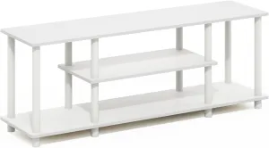Furinno Turn-N-Tube No Tools 3D 3-Tier Entertainment TV Stands, White/White