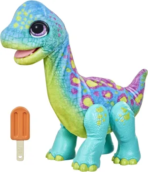 FurReal Snackin' Sam The Bronto, Interactive Pets, 40  Sounds and Reactions, Electronic Pets, Plush Dinosaur Toys for 4 Year Old Girls and Boys