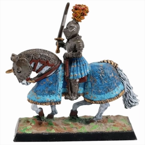 German Painted Tin Alloy Medieval Knight on Horseback Miniature Figure