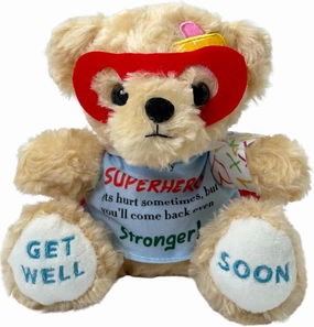 Get Well Soon Bear Stuffed Animal Toy - Broken Arm Leg Get Well Soon Gifts for Kids After Surgery or Recovery, 8 Inch Superhero Get Well Bear Plush Comforting Companions