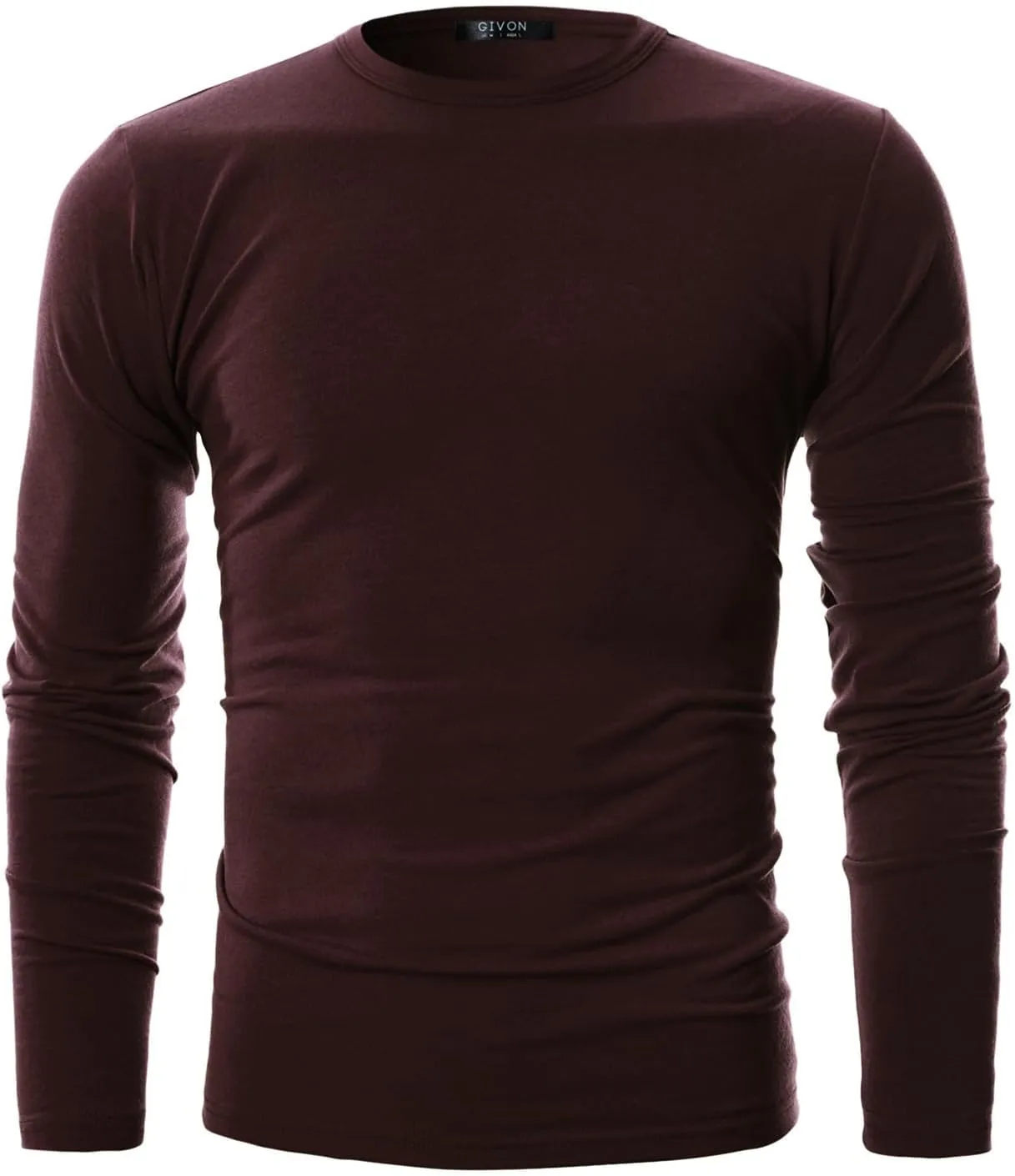 GIVON Mens Slim Fit Soft Cotton Long Sleeve Lightweight Thermal Crew Neck T-Shirt