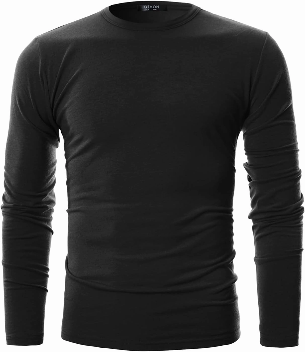 GIVON Mens Slim Fit Soft Cotton Long Sleeve Lightweight Thermal Crew Neck T-Shirt