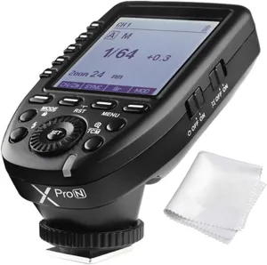 Godox Xpro-N TTL Wireless Flash Trigger Transmitter for Nikon, 1/8000s HSS, TTL-Convert-Manual Function, Large Screen, 5 Dedicated Group Buttons, 11 Customizable Functions with Cleaning Kit