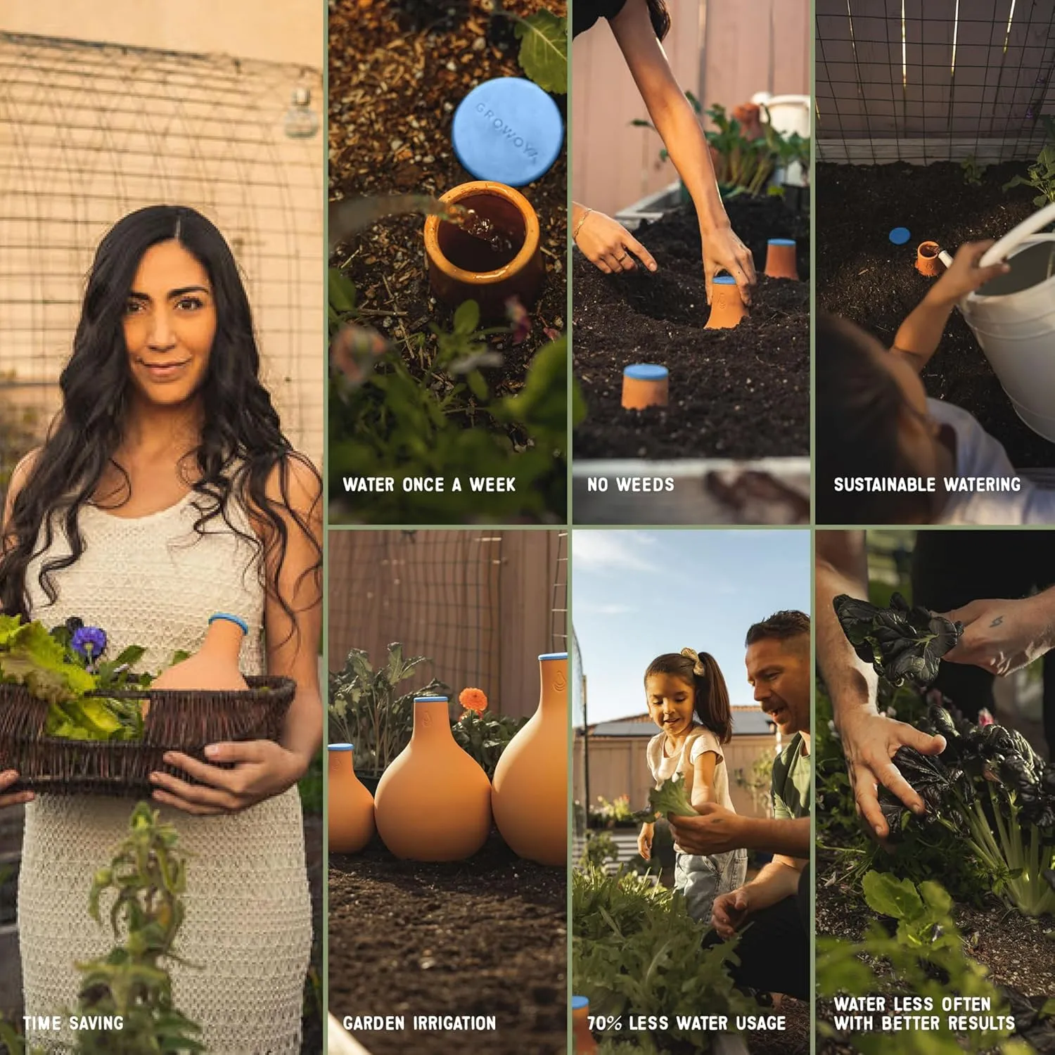 Growoya Garden OYA Large Watering Pot Plant Irrigation System Sustainable Traditional Olla Watering Smart Underground Watering Available for Garden Beds Raised Beds and Grow Bags