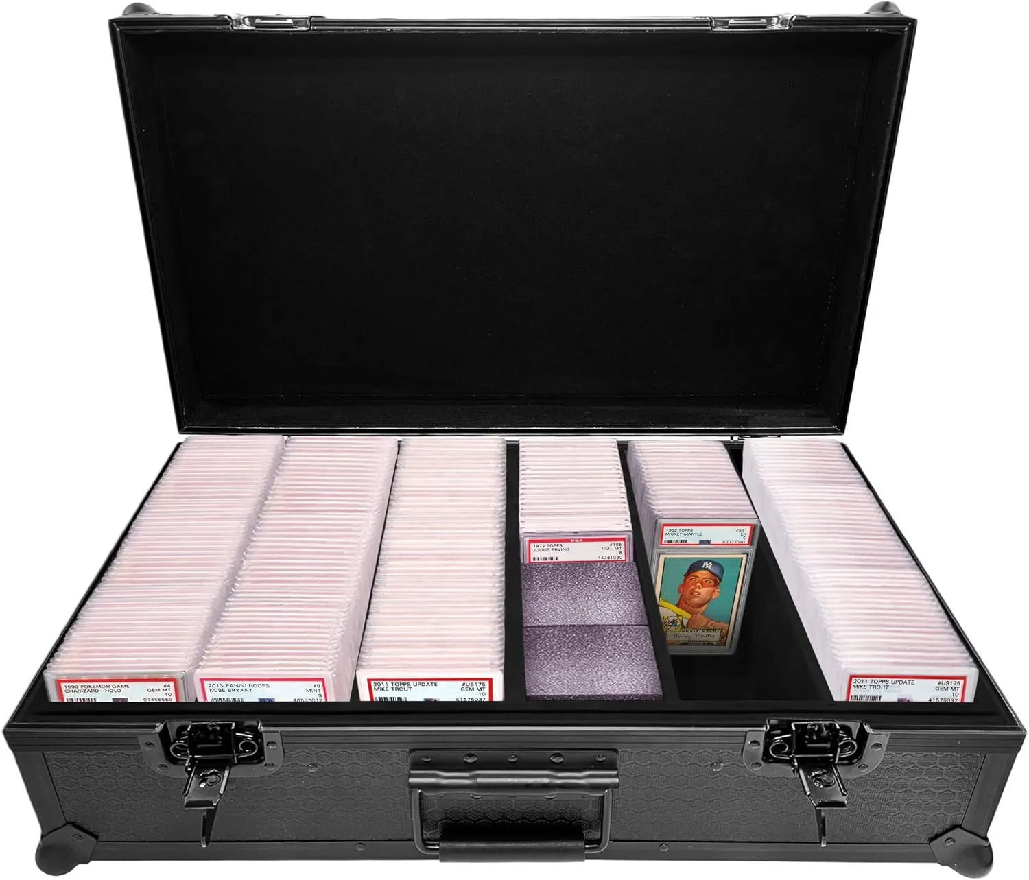 Hard Storage Case for 250  Graded Cards Slabs | Designed for PSA, BGS, CGC, Toploaders, One-Touch, etc. | Strong Protection, Lockable Box with Foam Blocks