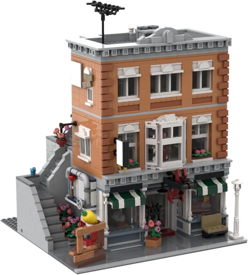 Hardware Store and Apartment Building Blocks Set, 3149PCS Architecture House Street View Model Display Kit for Adults, Collectible Gift Compatible with Major Brands, MOC-164038