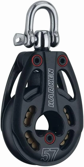 HARKEN Premium Sailing 57mm HL Black Magic Air Low Load Boat Block, Part 3226