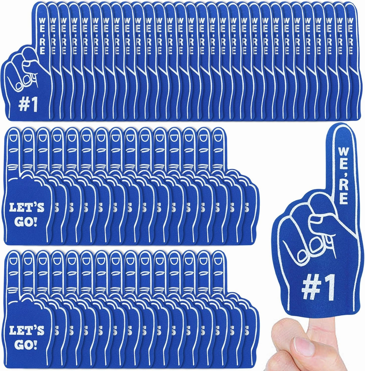 HAVAGDTM 60 PCS Mini Foam Finger Sports Hand Finger for Sports Themed Party Supplies Football Basketball Soccer Sports Party Favors