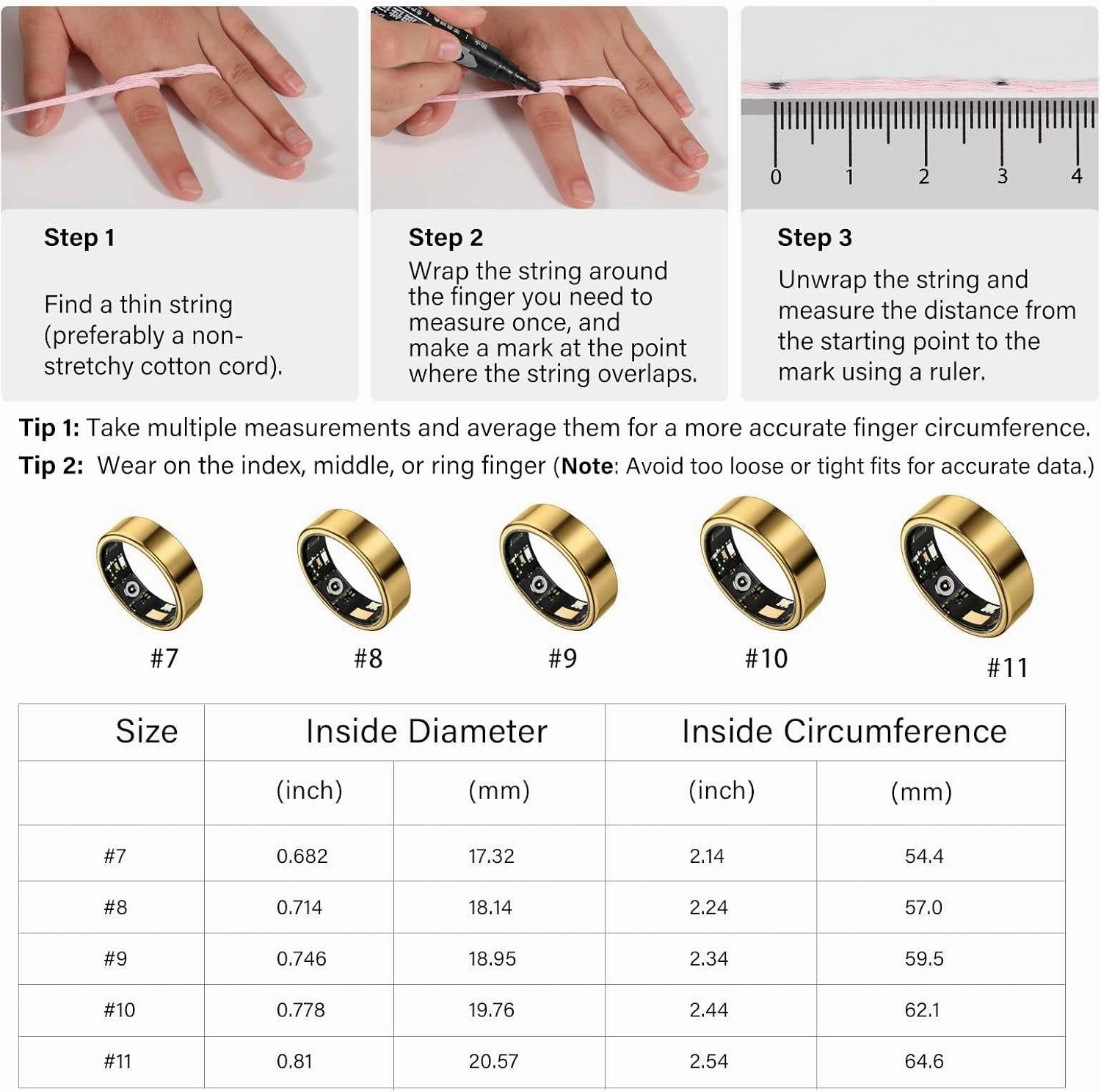 Health Tracker Fitness Sleep Monitor for Women (Gold10#)