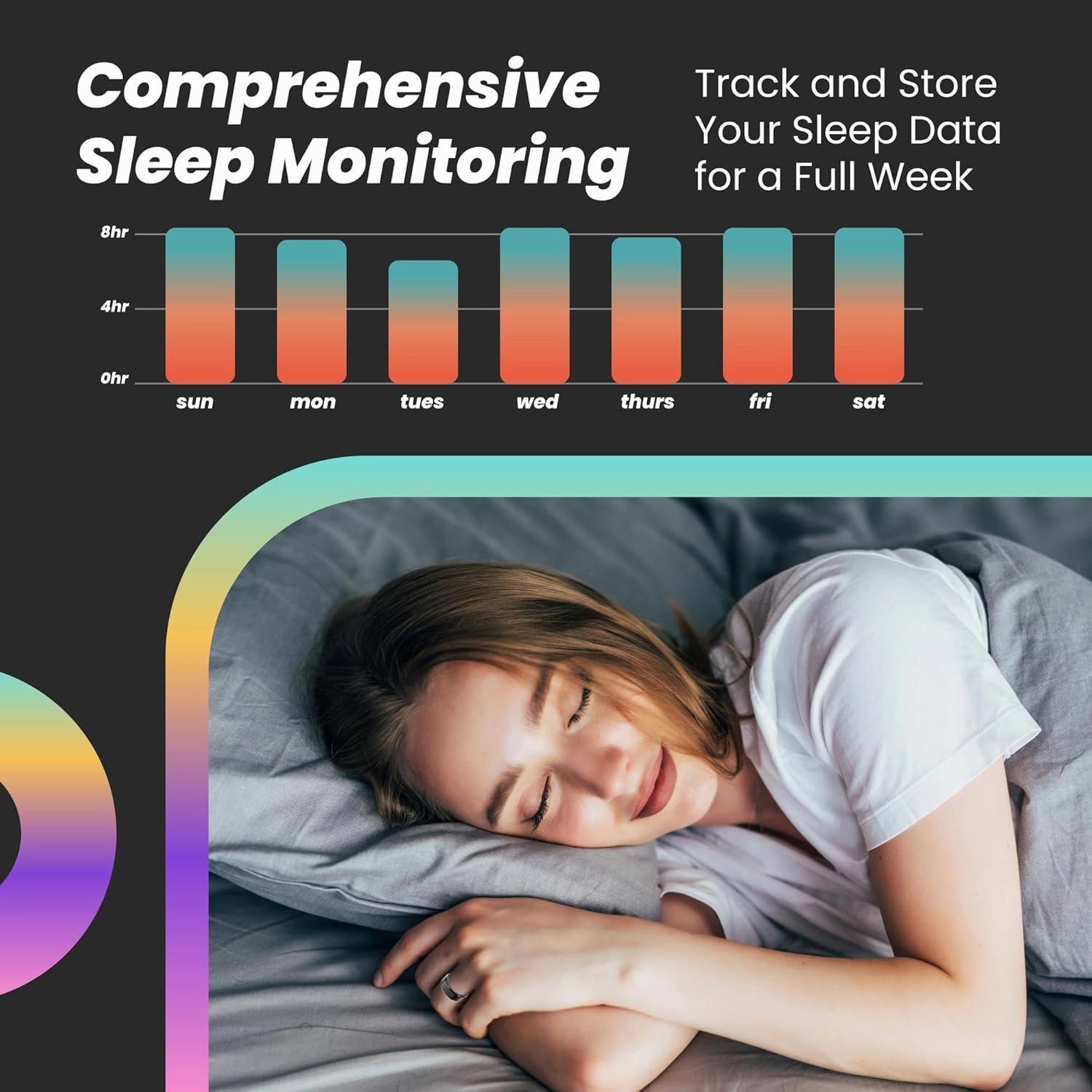 Health Tracker Smart Fitness Ring - Ultra Thin Ip68 Multifunctional Rings - Monitor Sleep Heart Rate Blood Oxygen Sport Step Activity for iPhone Android for Men Women Fit Size 7 8 9 10