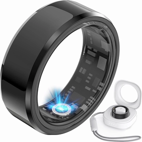 Health Tracker Smart Fitness Ring - Ultra Thin Ip68 Multifunctional Rings - Monitor Sleep Heart Rate Blood Oxygen Sport Step Activity for iPhone Android for Men Women Fit Size 7 8 9 10