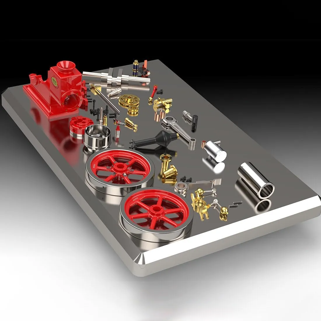Hit and Miss Engine Model Kit That Works, Retrol HM-01 7CC 4-Stroke Horizontal IC Engine Model, Mini Metal Engine Physical Experiment Toy for Teens & Adults