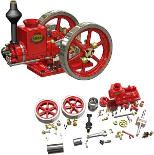 Hit and Miss Engine Model Kit That Works, Retrol HM-01 7CC 4-Stroke Horizontal IC Engine Model, Mini Metal Engine Physical Experiment Toy for Teens & Adults