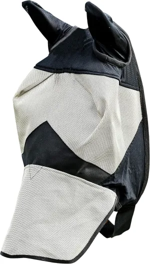 HORZE Horse Fly Mask with Long Nose Cover and Ears | Full Coverage UV Protection - Durable Micro Mesh