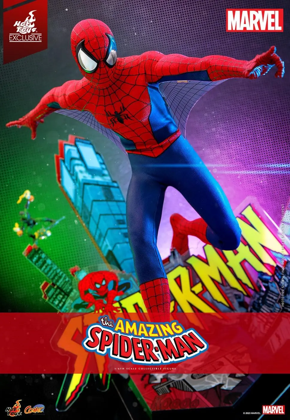 Hot Toys Spider-Man Comic Masterpiece 1/6 Scale Exclusive Figure, Red